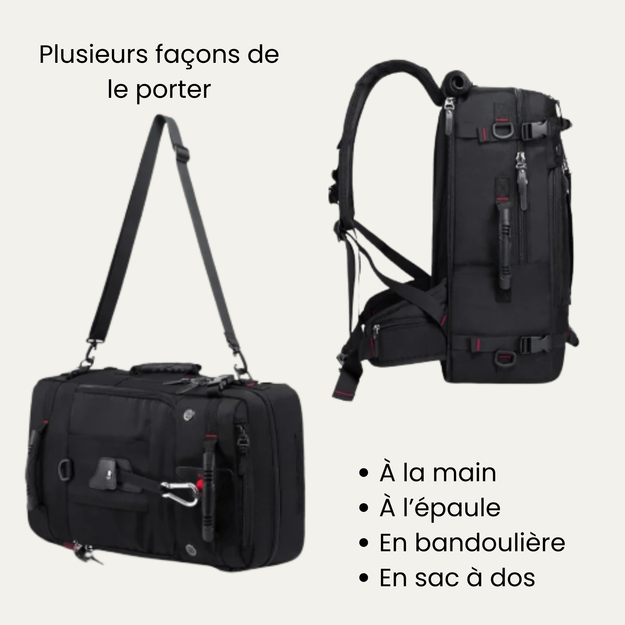 Sac à dos nomade 40L – polyvalent voyage, randonnée et camping